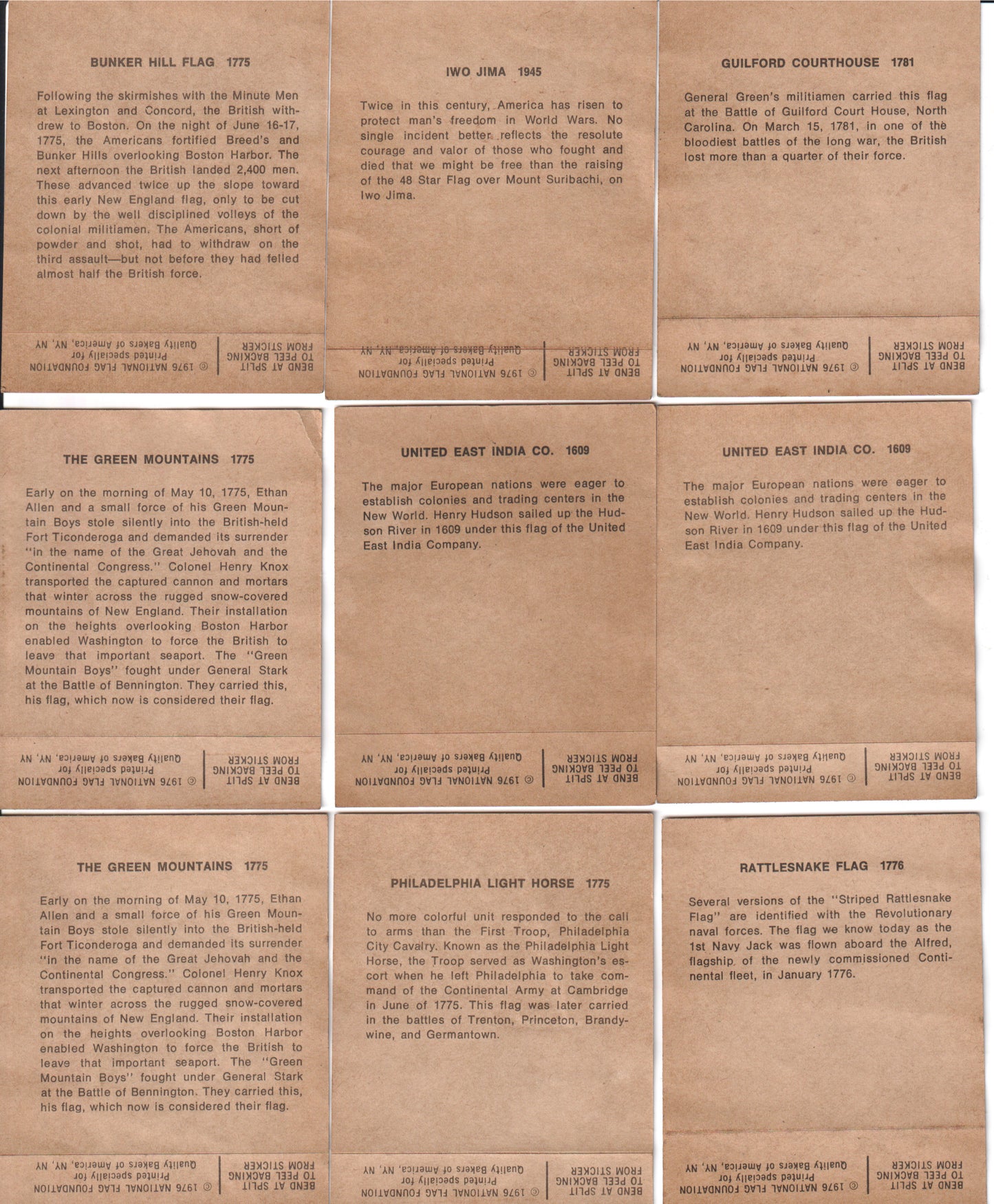 πΊπΈ Vintage Bicentennial Historic Flag Card Set (13) β 1975β76 National Flag Foundation β Revolutionary War & U.S. History