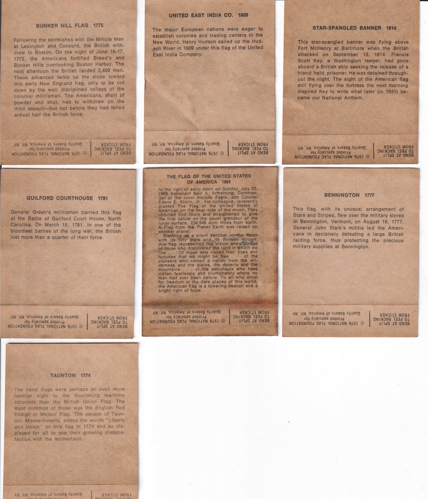 πΊπΈ Vintage Bicentennial Historic Flag Card Set (13) β 1975β76 National Flag Foundation β Revolutionary War & U.S. History