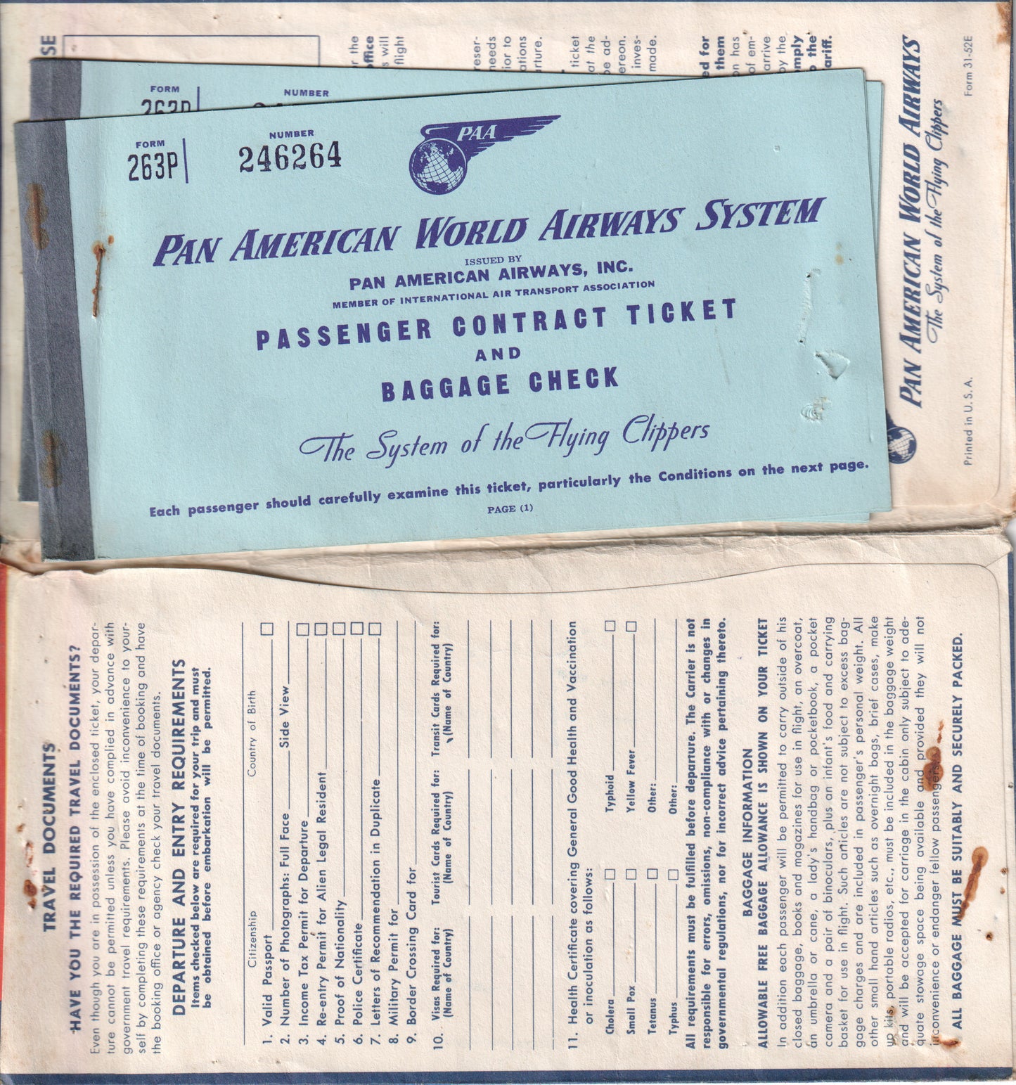 1950 American Airlines Ticket – Miami to Havana – Elvira Schug