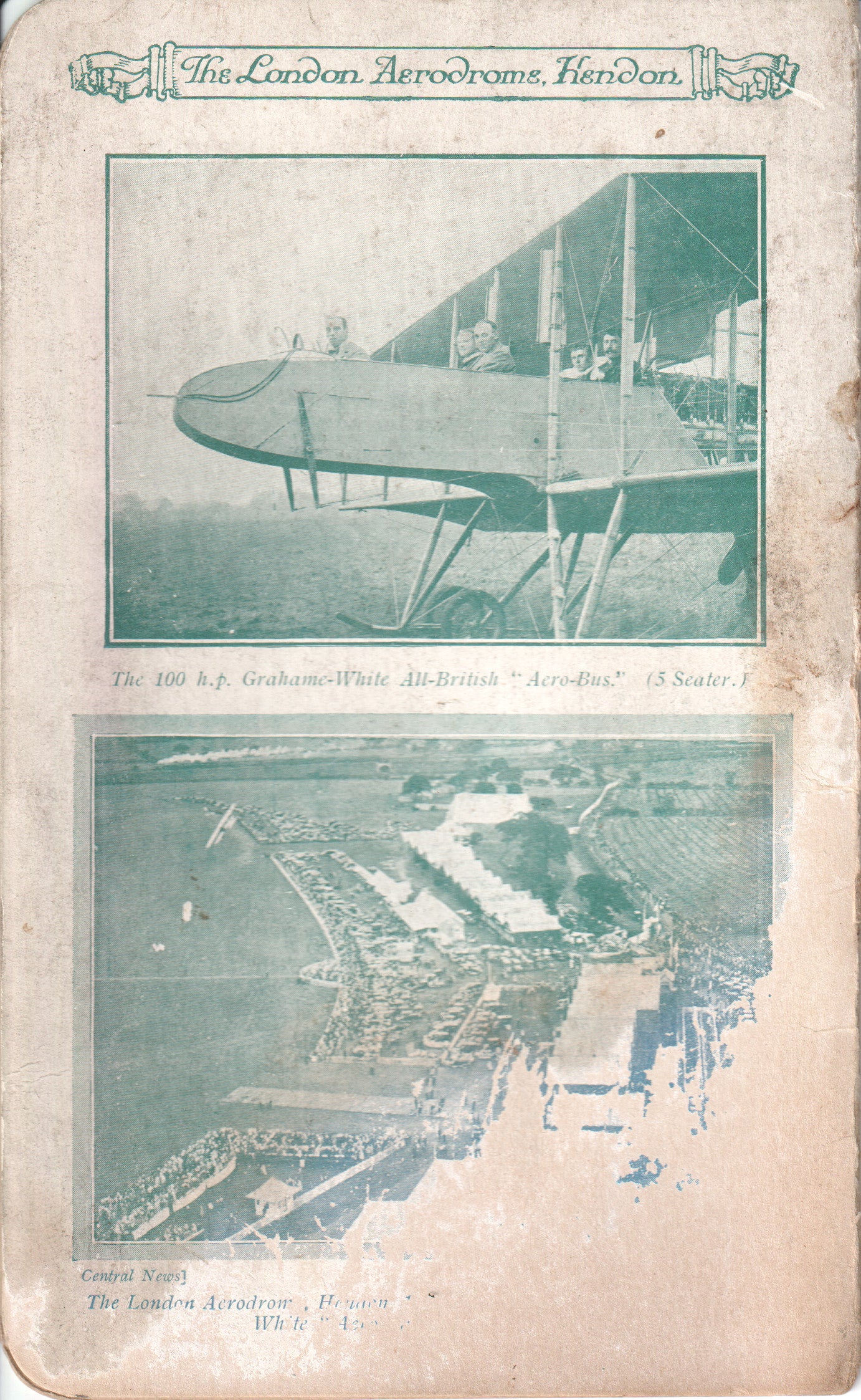 "Flying at Hendon" Passenger Flight Certificate – Grahame-White Aviation Co. – Early British Aviation Souvenir