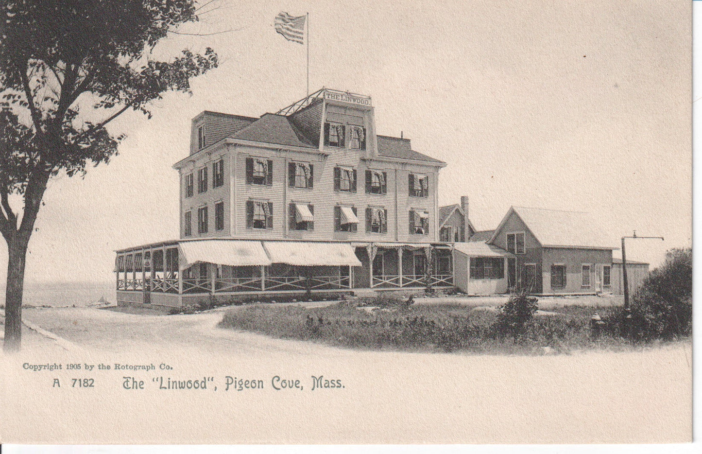 Vintage postcard of The Linwood Hotel in Pigeon Cove, Massachusetts. - Image: 2025-04-13-0050