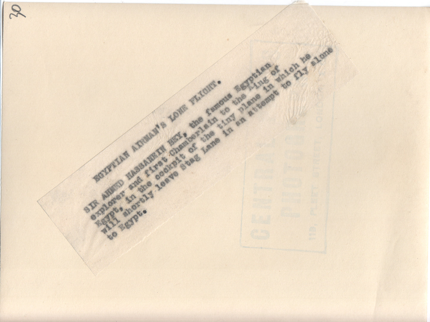 Alternate view of Vintage Aviator Photograph - Leather-clad Pilot in Historic Biplane - Image: Folder28-20