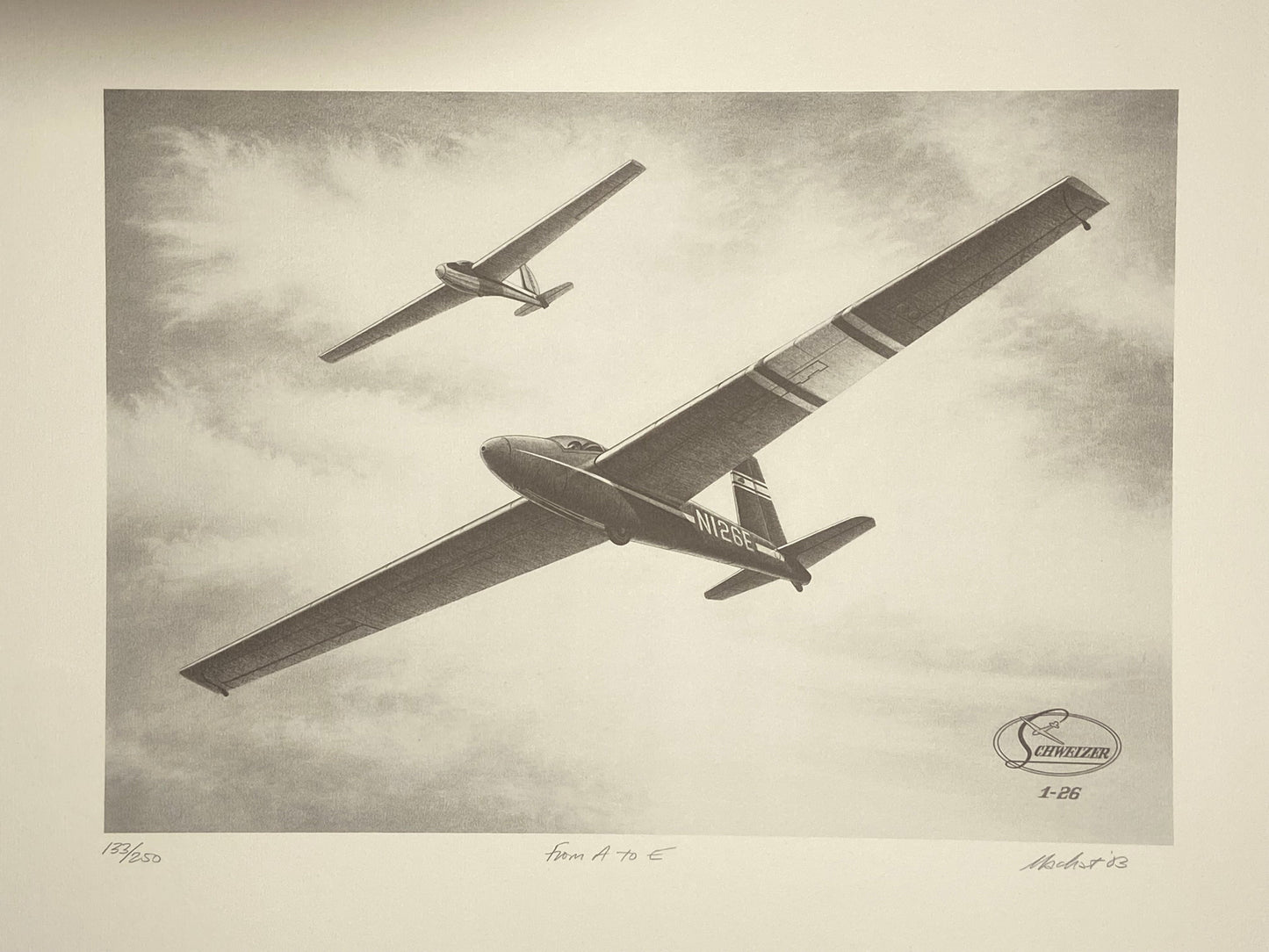 Limited Edition Lithograph of the Schweizer 1-26 "From A to E" by Mike Machat