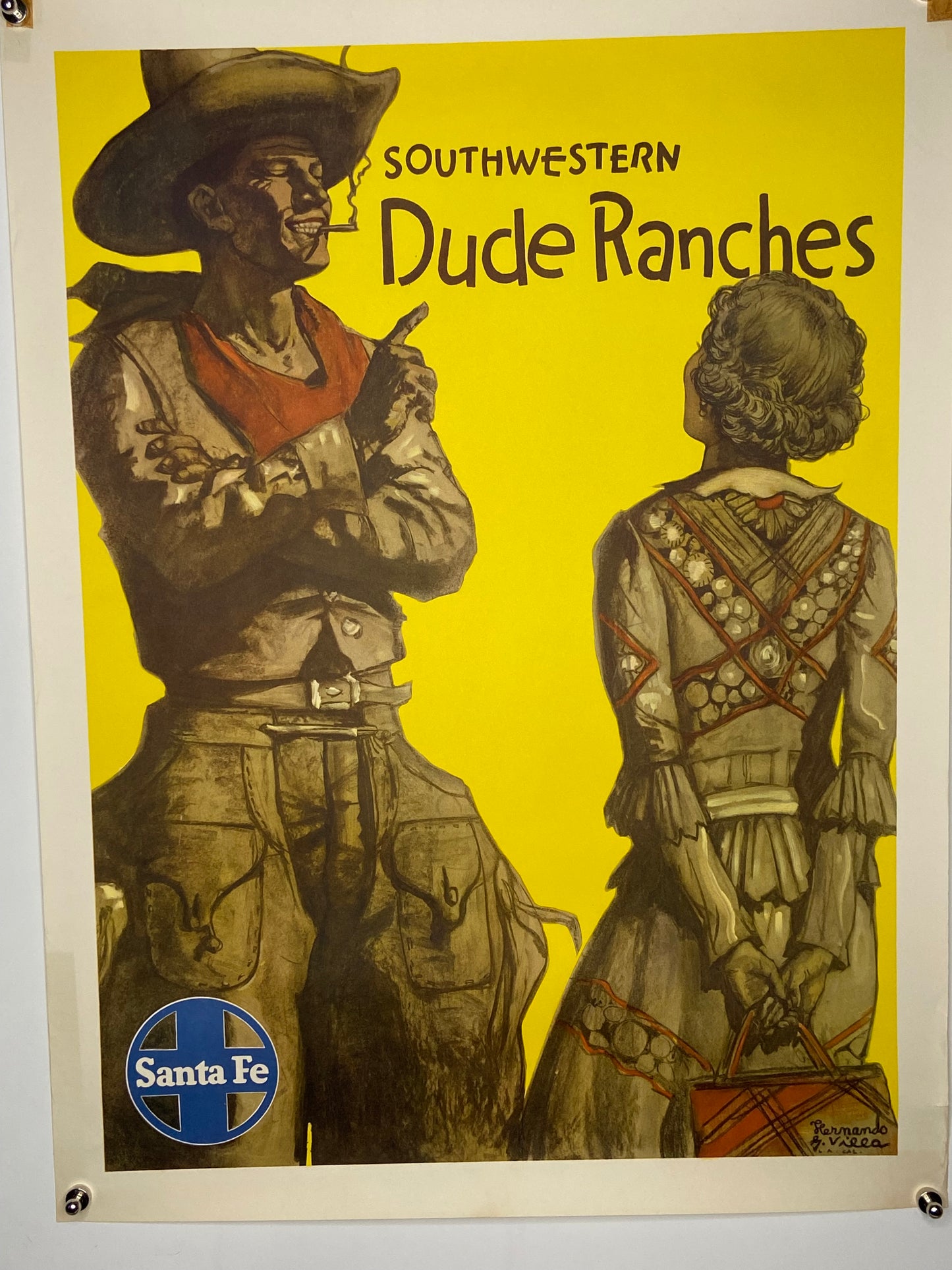 Vintage travel poster for Southwestern dude ranches. - File: IMG_1676.JPG