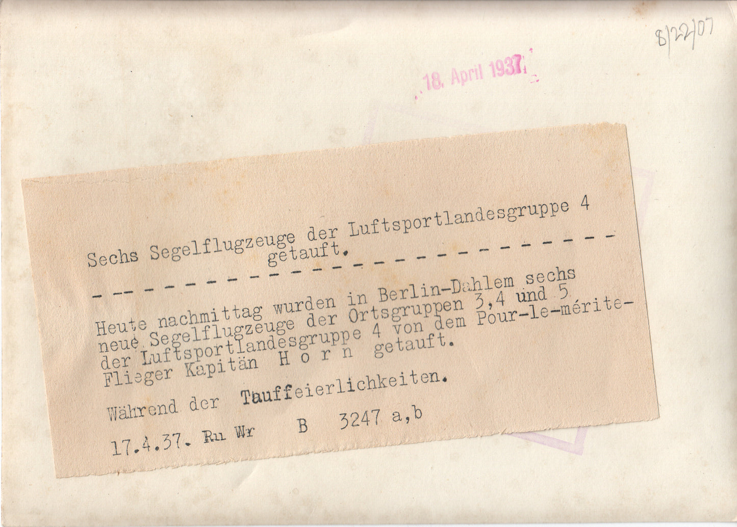 Alternate view of Vintage WWII Era German Aviation Gathering Photograph with Swastika Flags – Historic Military Memorabilia - Image: Folder7-16