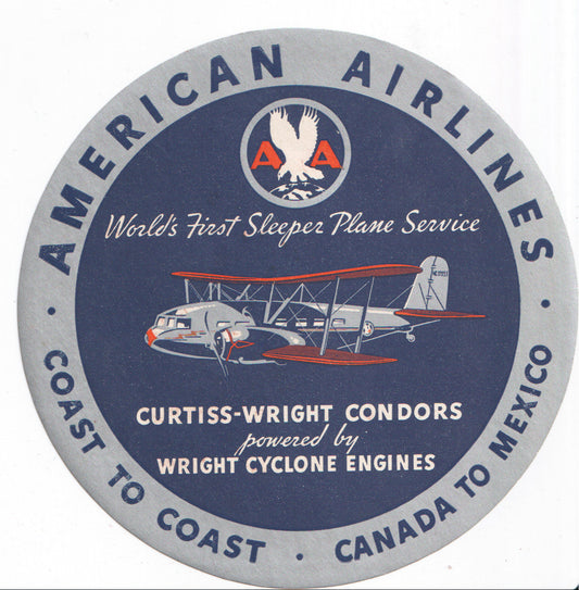 Vintage metal coaster featuring an airplane design - Image: 2025-04-12-0039
