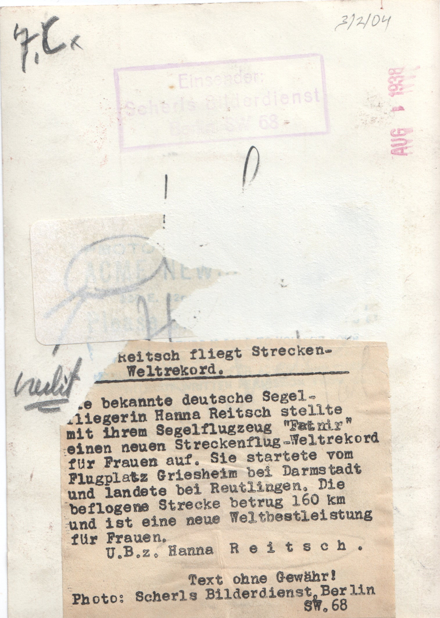 Alternate view of Vintage Black and White Photograph of a Female Pilot Smiling in a Biplane Cockpit - Image: Folder12-10