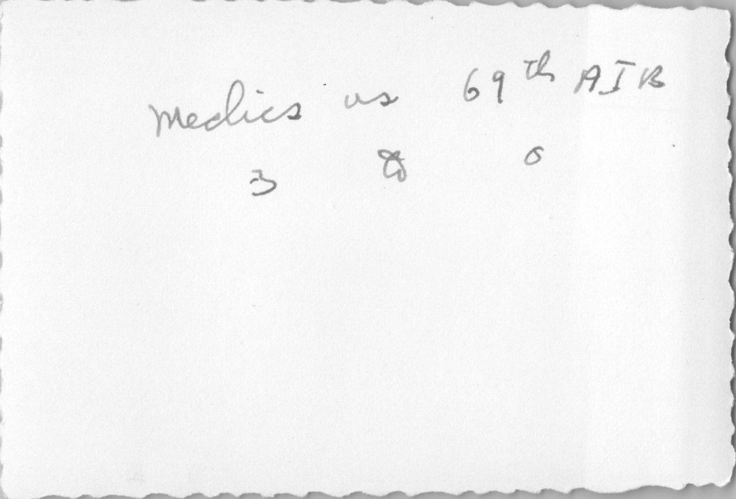 WWII Army Baseball Game Photo Pair – "Mechs vs 69th AIB, Van Rulays of Pirates Pitching" – Original Vintage Military Sports with Handwritten Caption