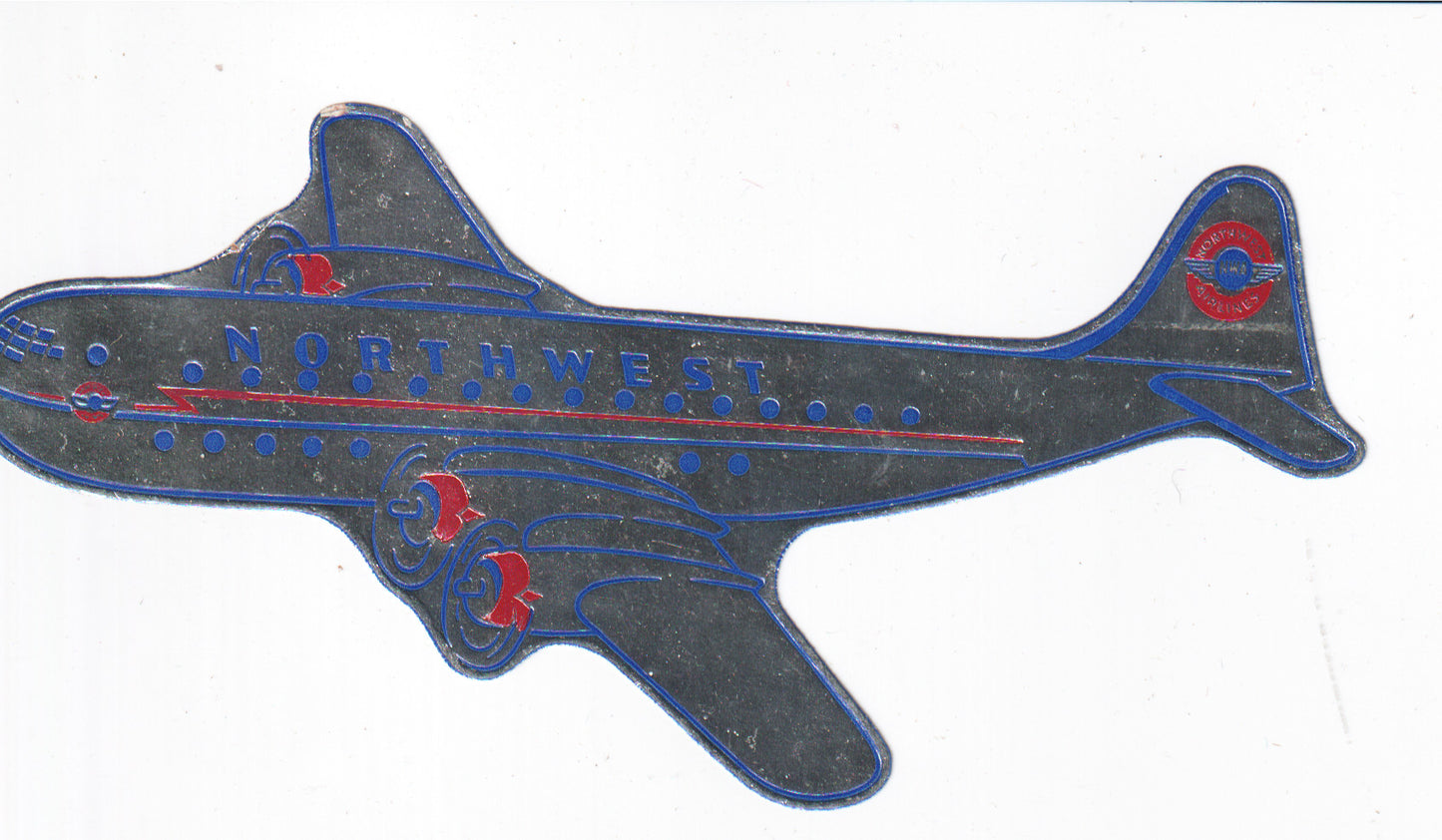 Vintage die-cast brooch of a Northwest Airlines plane - Image: 2025-04-12-0038