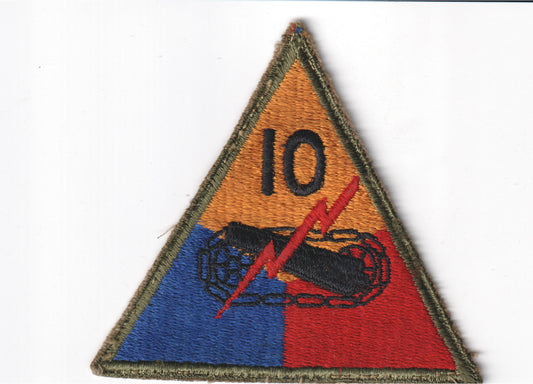 Vintage military patch featuring the 10th Armored Division insignia. - File: 2025-05-13-0004.jpg