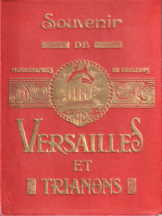 Vintage souvenir book with a red leather cover and gold lettering about Versailles and Trianon. - Image: 2025-04-13-0020