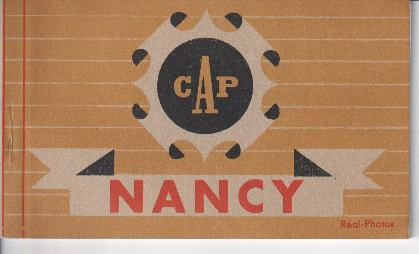 Vintage Nancy Cap photo album with red and tan design. - Image: 2025-04-13-0009