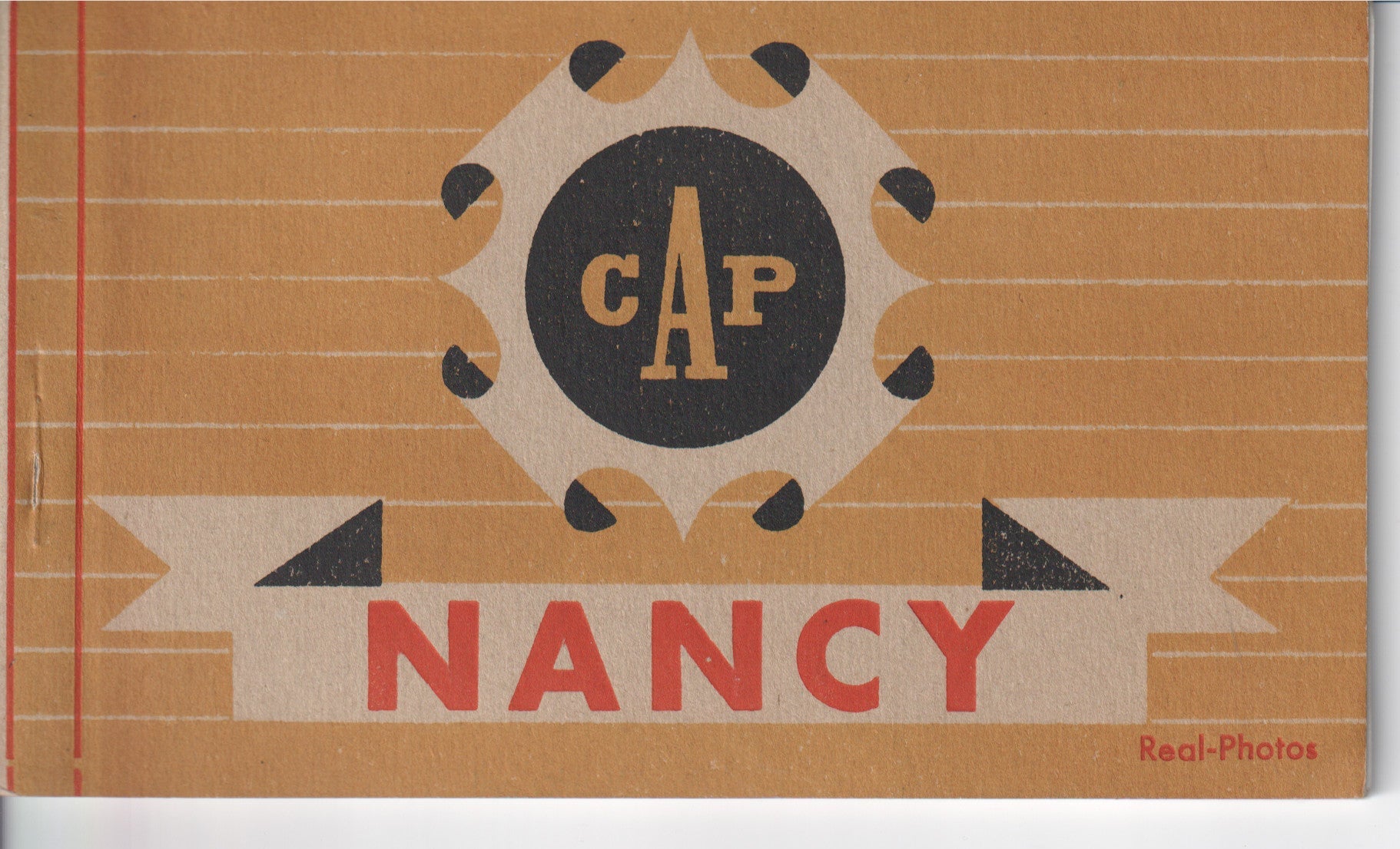 Vintage Nancy Cap photo album with red and tan design. - Image: 2025-04-13-0009