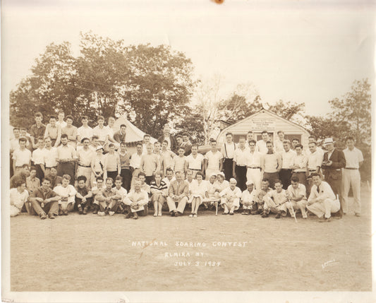 Vintage group photograph from the 1934 National Soaring Contest in Elmira, NY. - Image: Folder16-21
