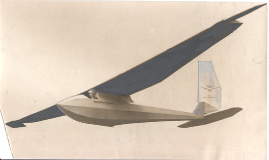 Vintage glider with a pilot in a muted tone. - Image: Folder27-23