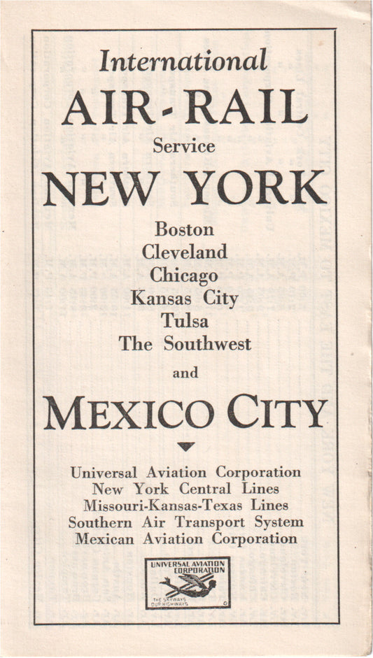 Vintage 1940s air-rail service brochure for travel from New York to Mexico City - Image: 2025-04-18-0079