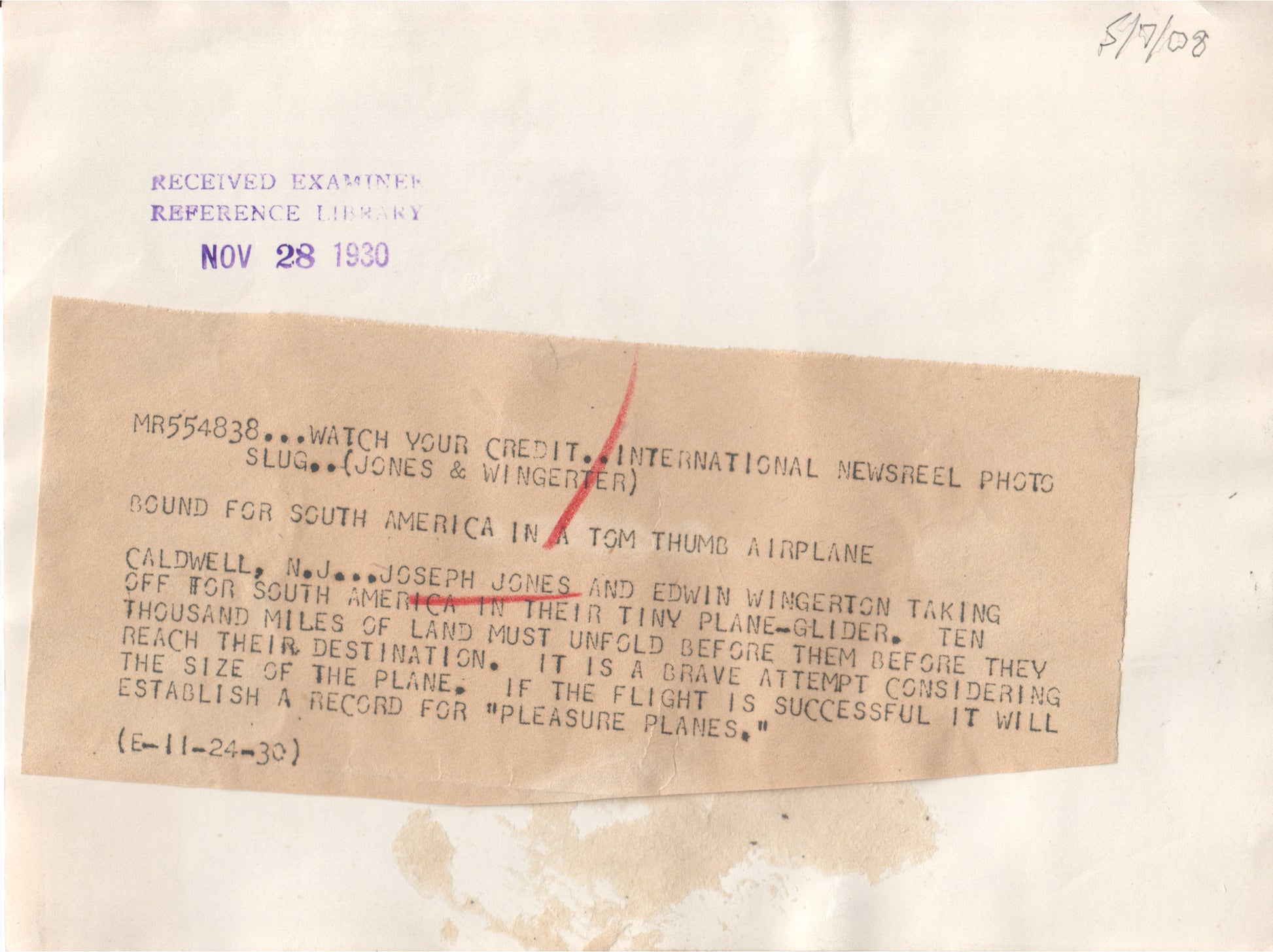 Alternate view of Vintage Black and White Photograph of Pioneer Aviators in Classic Biplane - Image: Folder3-12