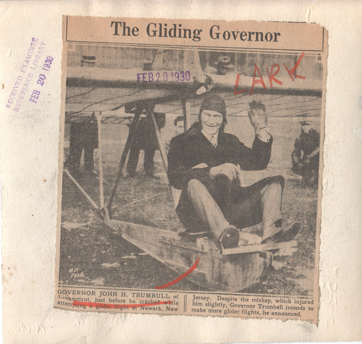 Alternate view of Vintage Black-and-White Photograph of a Pilot in Early Aircraft, Circa 1920s - Image: Folder17-18