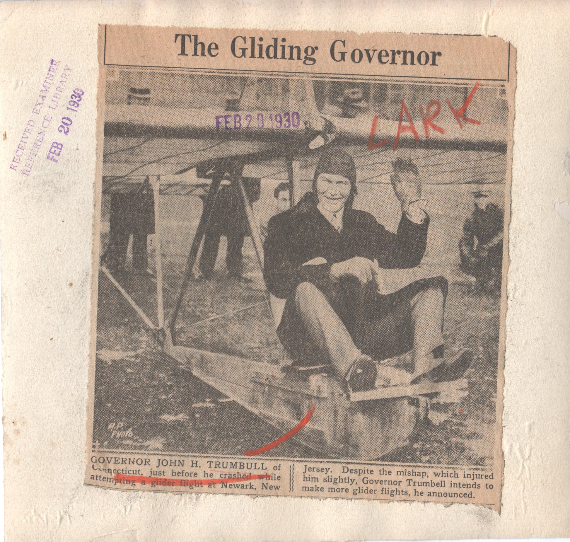 Alternate view of Vintage Black-and-White Photograph of a Pilot in Early Aircraft, Circa 1920s - Image: Folder17-18