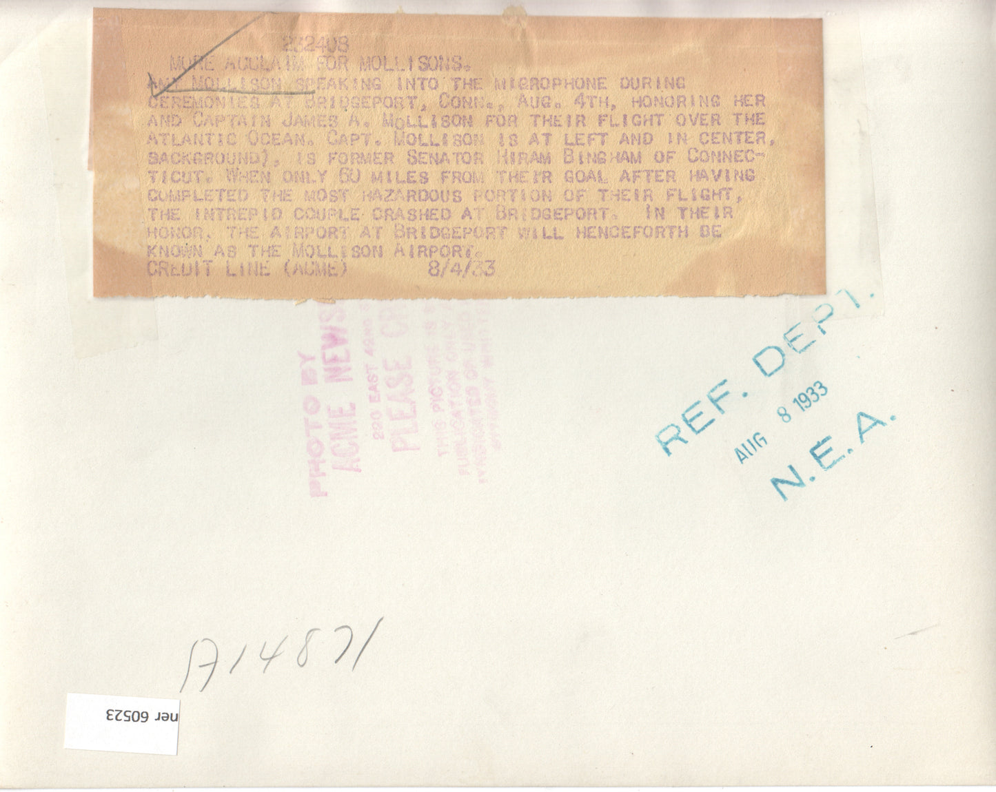 Alternate view of Vintage Black and White Photograph of a Historical Speech Event with American Flag, 1930s - Image: Folder18-2