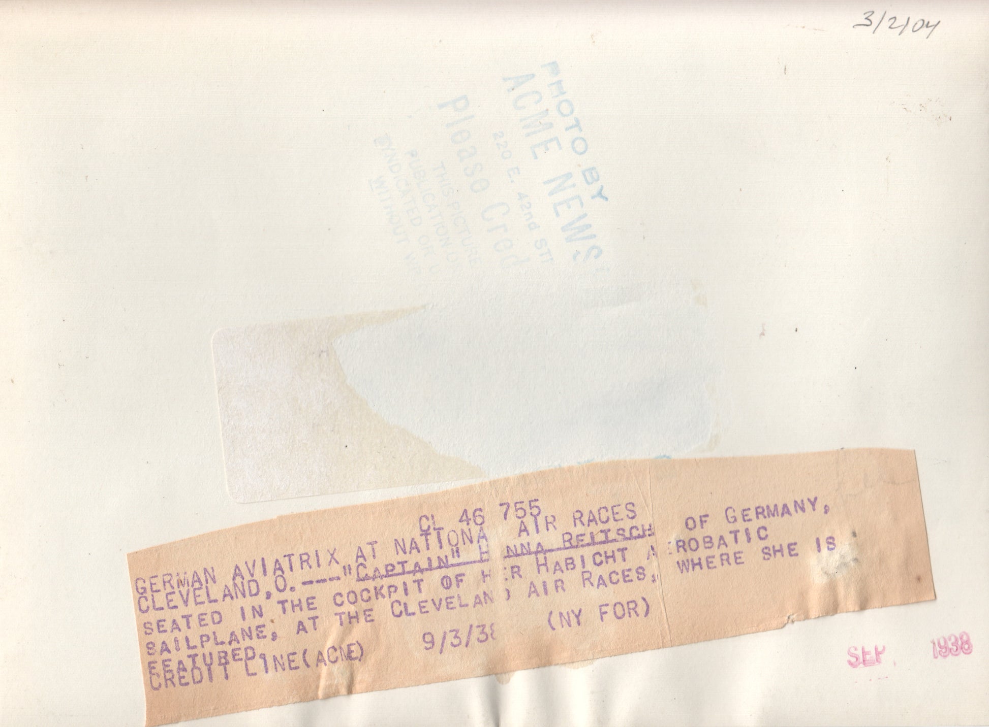 Alternate view of Iconic Vintage Aviation Photograph of a Joyful Female Pilot in Flight Gear - Image: Folder12-8