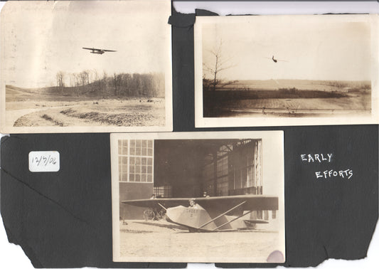 Collection of early aviation photographs featuring the biplane "Cadet II." - Image: Folder7-9